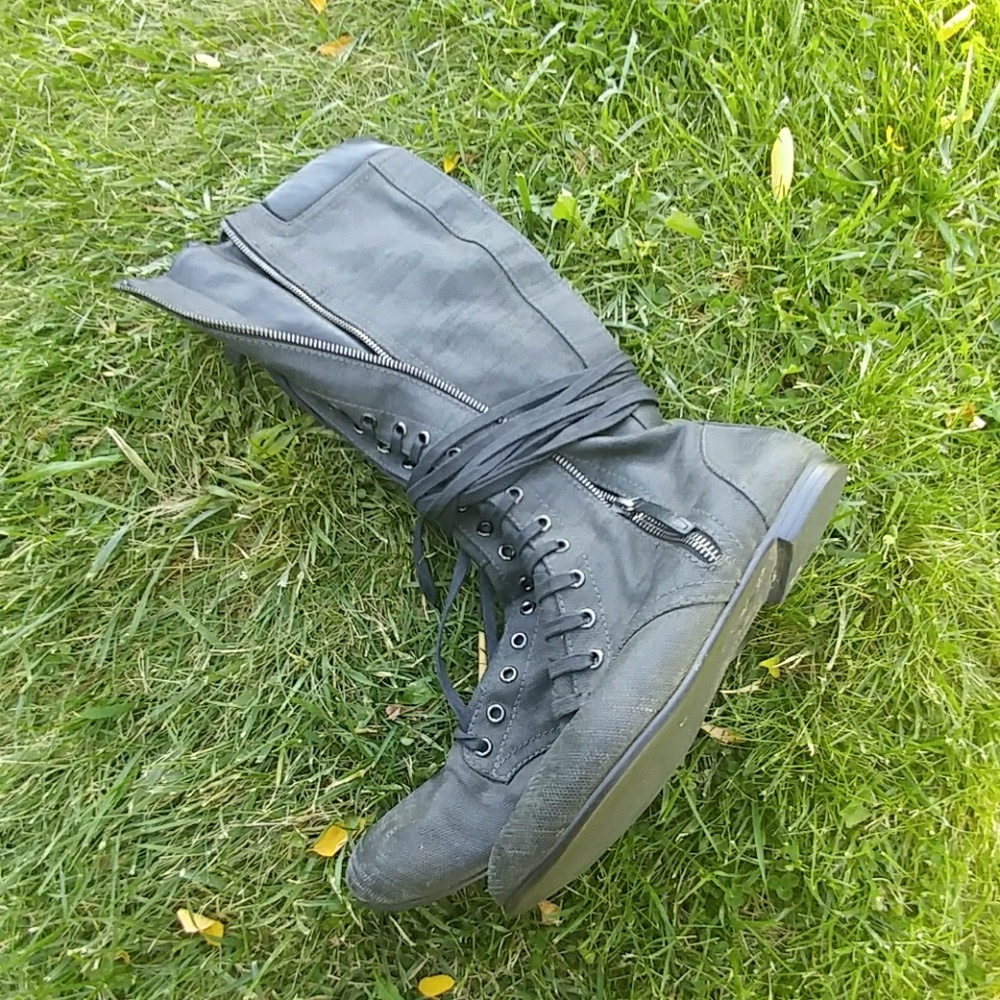 Giuseppe Zanotti charcoal gray lace up boots - Picture 3 of 8